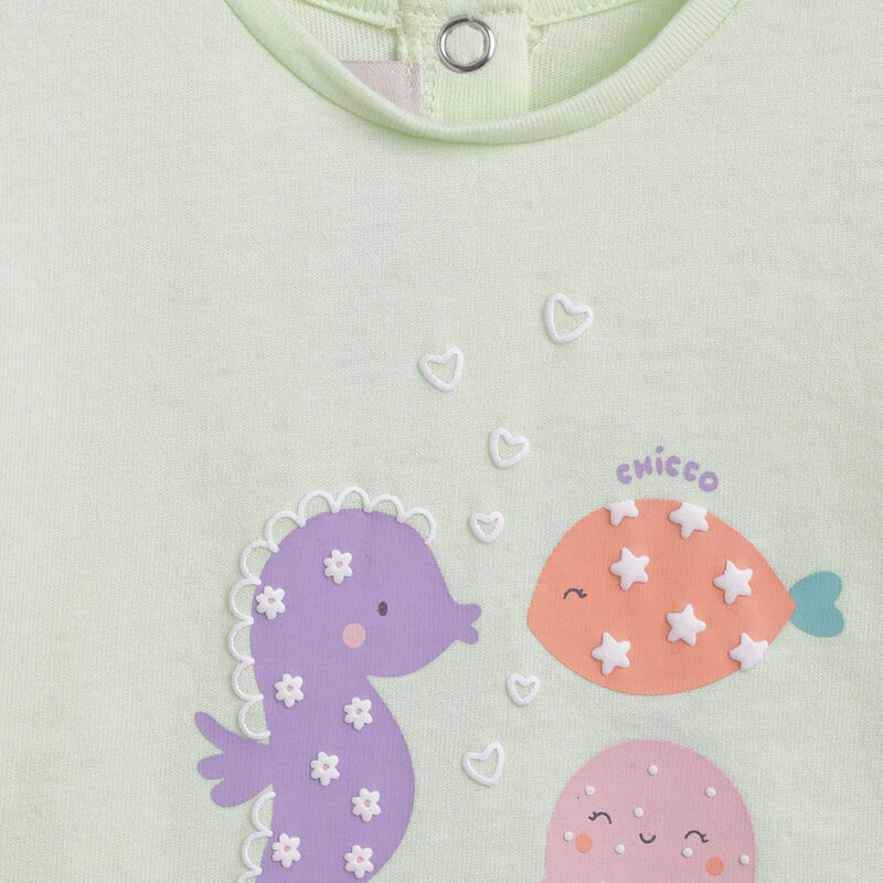 Girls Light Pink T-shirt with Short Pants image number 5
